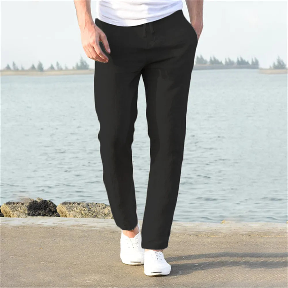 Poli - Pantalones Aireados De Lino Para Hombre Para El Verano