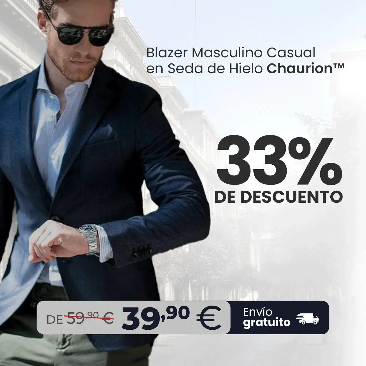 Blazer Masculino Casual en Seda de Hielo Chaurion™