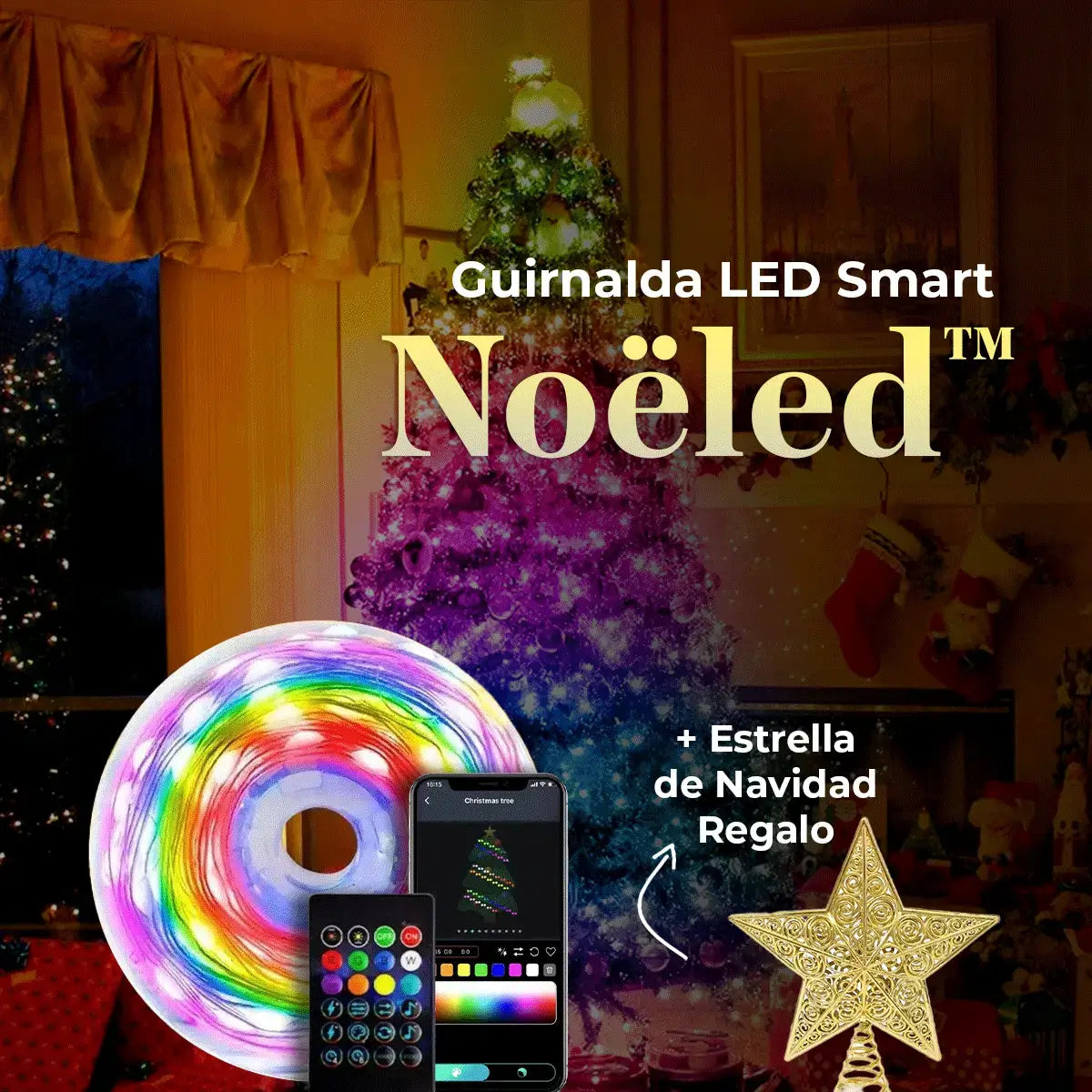 Guirnalda LED Smart Noëled™ (+ Estrella de Navidad Regalo)