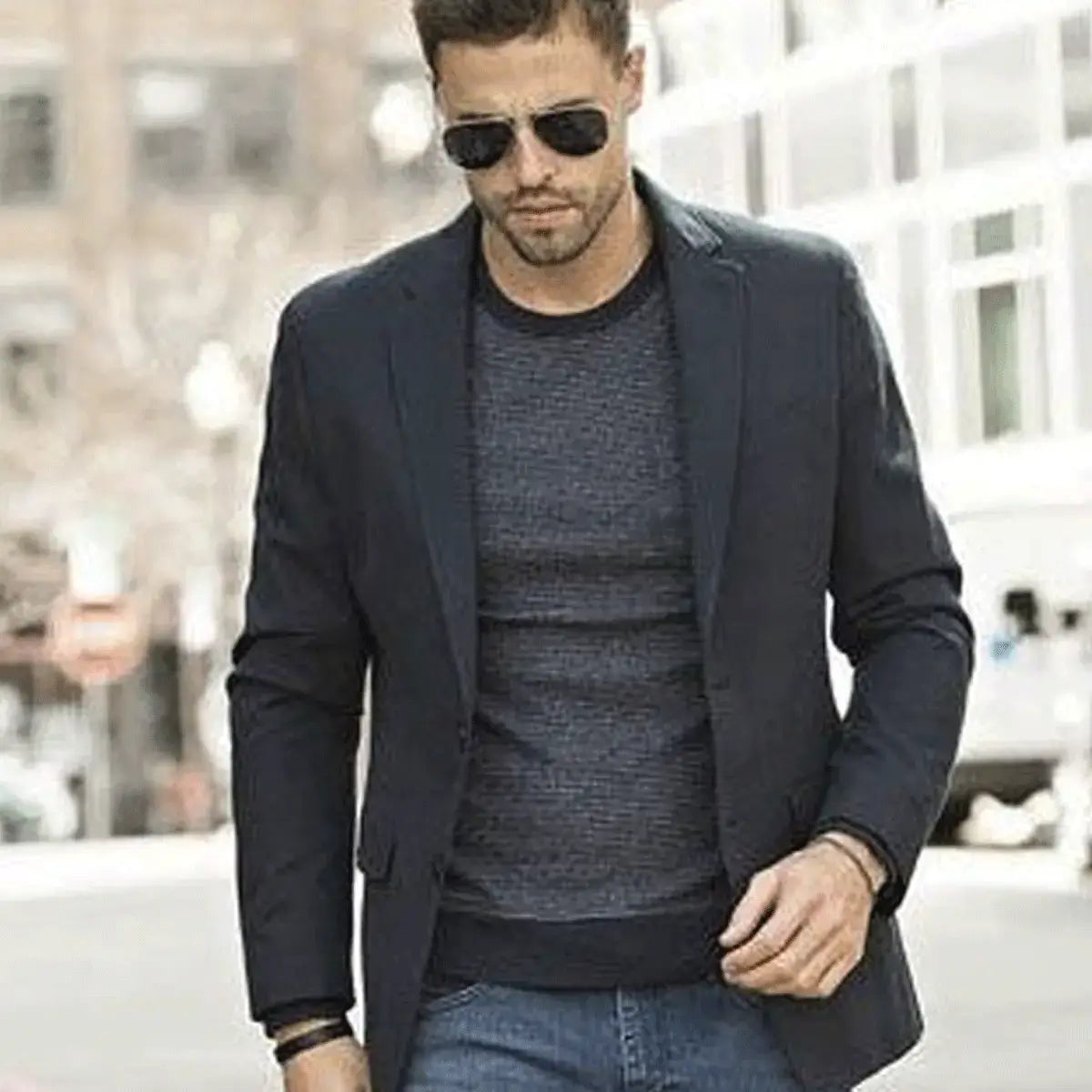 Blazer Masculino Casual en Seda de Hielo Chaurion™