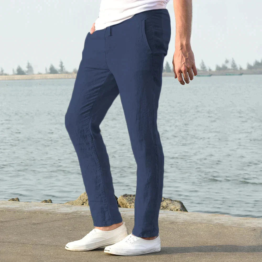 Poli - Pantalones Aireados De Lino Para Hombre Para El Verano